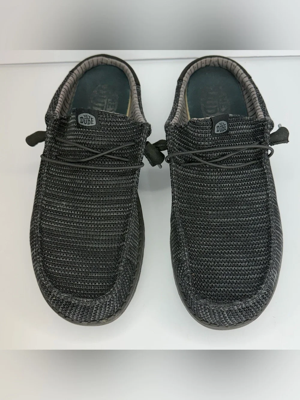 HEY DUDE Wally Slip Stretch Sox Size 14 Men Slip On Loafer Shoes Black